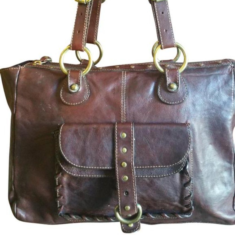 Mania Brown Leather Tote